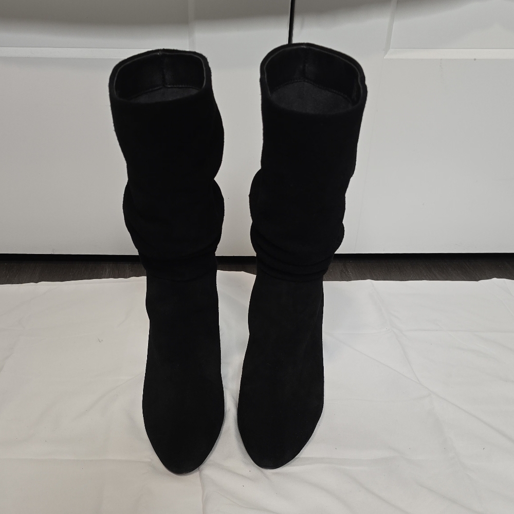 Banana Republic Elegant Black Suede Heeled Boots
